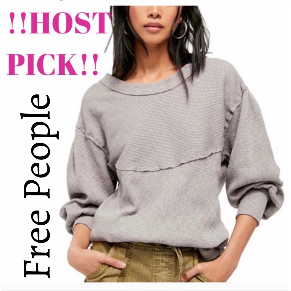 🎉HOST PICK🥳Free People ribbed balloon sleeve top